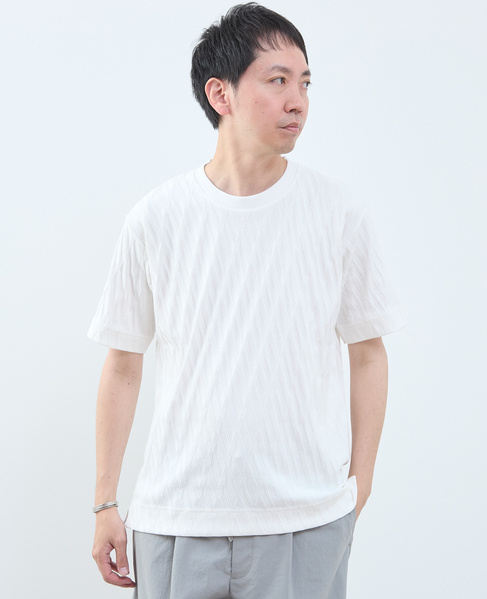 バイアスリンククルーネックTシャツ 詳細画像 ホワイト 12
