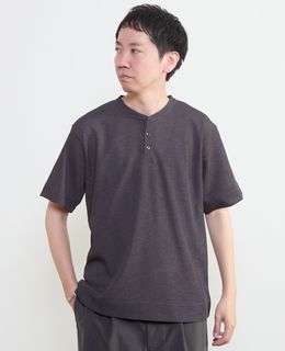 リランチェワッフルヘンリーネックTシャツ