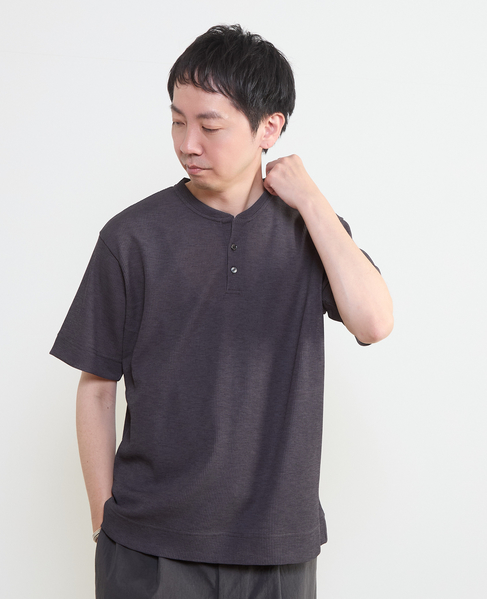 リランチェワッフルヘンリーネックTシャツ 詳細画像 ライトグレー 16