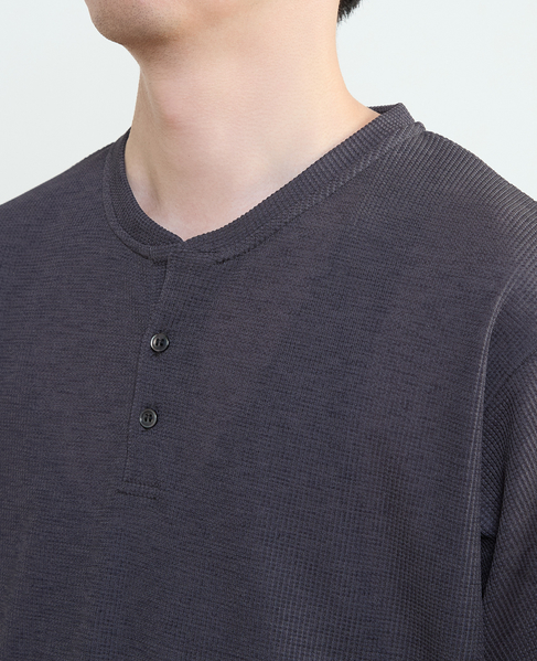 リランチェワッフルヘンリーネックTシャツ 詳細画像 ライトグレー 6