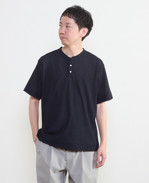 リランチェワッフルヘンリーネックTシャツ 詳細画像 ネイビー 1