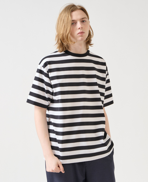 【1978 MEN'S MELROSE】コットンボーダーTシャツ 詳細画像 シロクロ 2