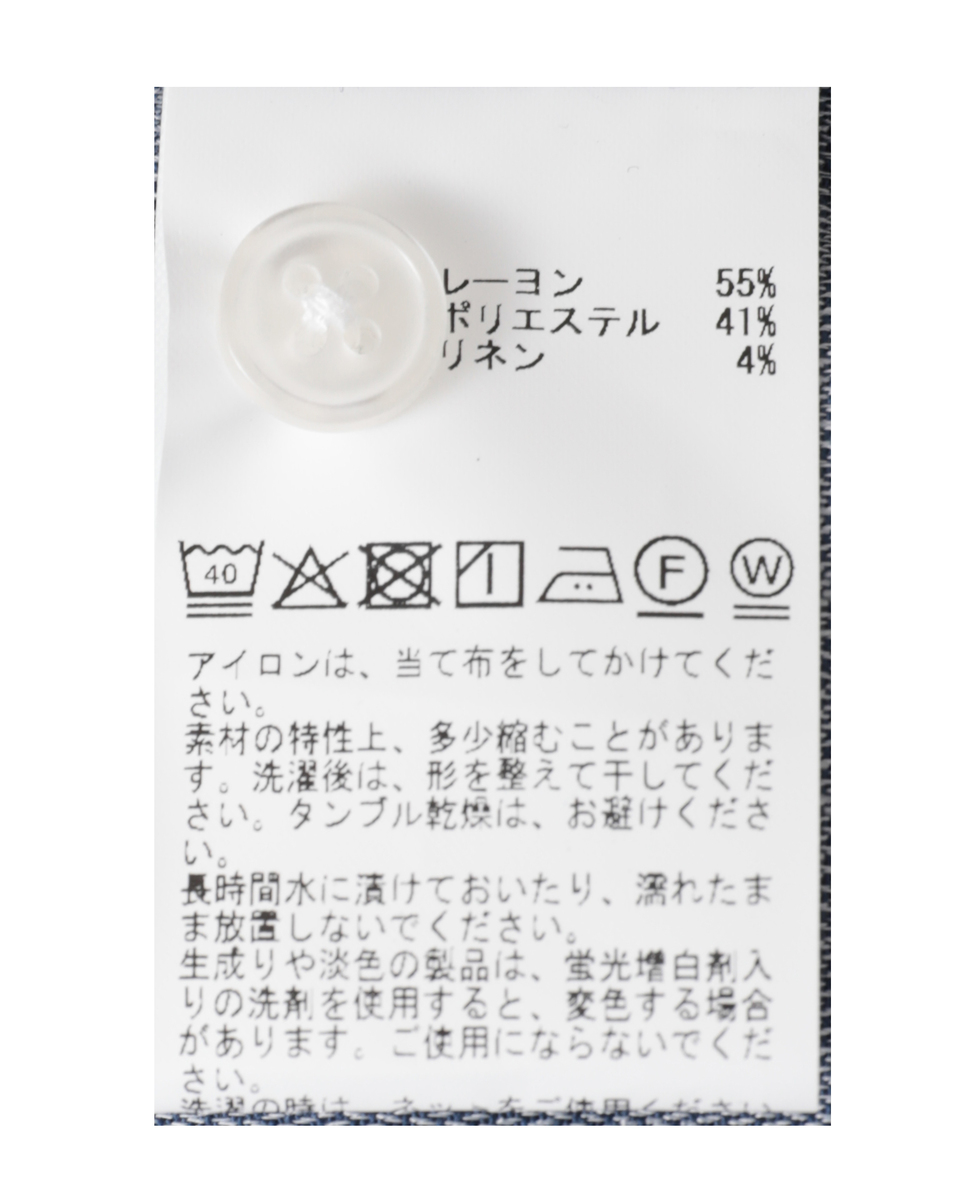 リネン混ダブルガーゼ 半袖バンドカラーシャツ 詳細画像 ブルー 36