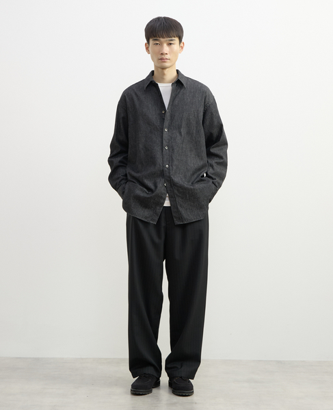 【1978 MEN'S MELROSE】ブラックデニム レギュラーカラーシャツ 詳細画像 ブラック 13