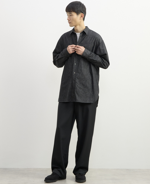 【1978 MEN'S MELROSE】ブラックデニム レギュラーカラーシャツ 詳細画像 ブラック 15