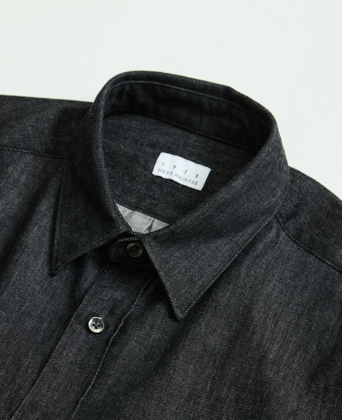 【1978 MEN'S MELROSE】ブラックデニム レギュラーカラーシャツ 詳細画像 ブラック 2
