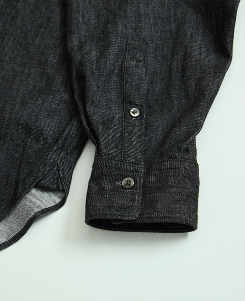 【1978 MEN'S MELROSE】ブラックデニム レギュラーカラーシャツ 詳細画像 ブラック 3