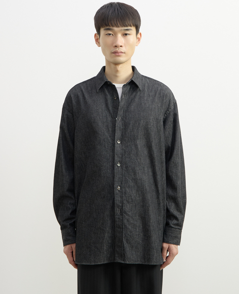 【1978 MEN'S MELROSE】ブラックデニム レギュラーカラーシャツ 詳細画像 ブラック 5