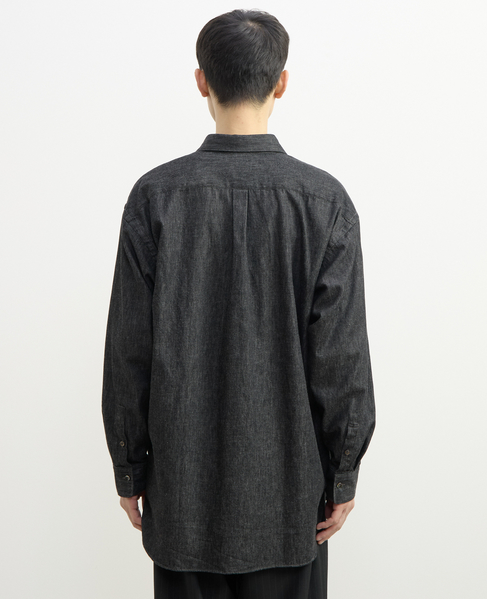 【1978 MEN'S MELROSE】ブラックデニム レギュラーカラーシャツ 詳細画像 ブラック 7