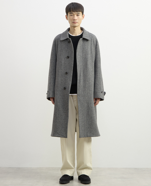 【1978 MEN'S MELROSE】シルクネップツィードステンカラーコート 詳細画像 グレー 3