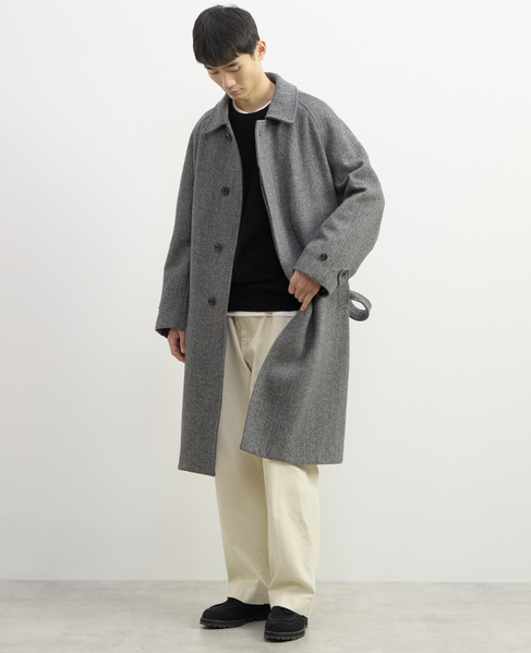 【1978 MEN'S MELROSE】シルクネップツィードステンカラーコート 詳細画像 グレー 6