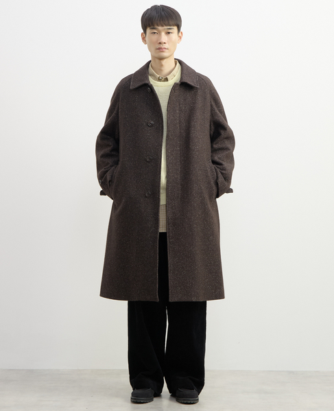 【1978 MEN'S MELROSE】シルクネップツィードステンカラーコート 詳細画像 ブラウン 14