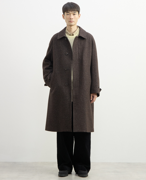 【1978 MEN'S MELROSE】シルクネップツィードステンカラーコート 詳細画像 ブラウン 15