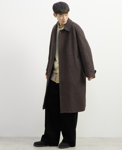 【1978 MEN'S MELROSE】シルクネップツィードステンカラーコート 詳細画像 ブラウン 17