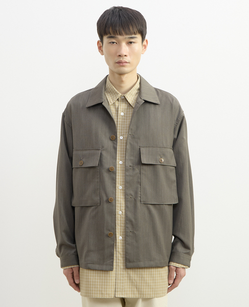 【1978 MEN'S MELROSE】ユーティリティシャツブルゾン 詳細画像 カーキ 3