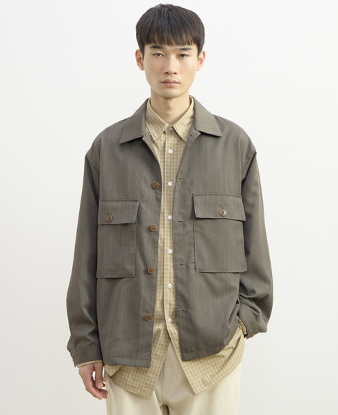 【1978 MEN'S MELROSE】ユーティリティシャツブルゾン 詳細画像 カーキ 4