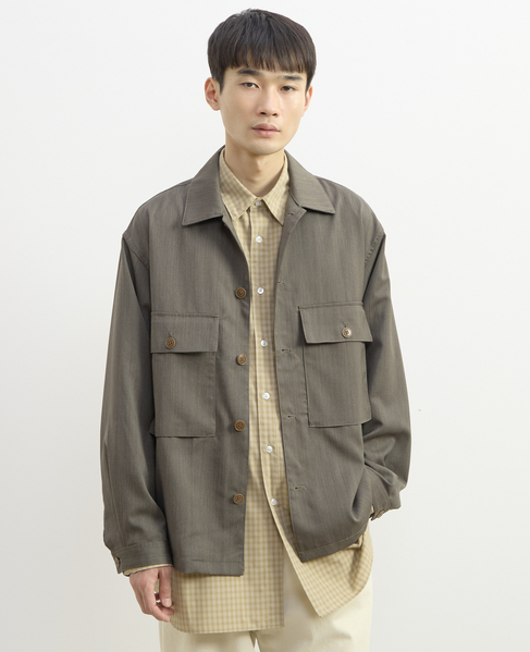 【1978 MEN'S MELROSE】ユーティリティシャツブルゾン 詳細画像 カーキ 5