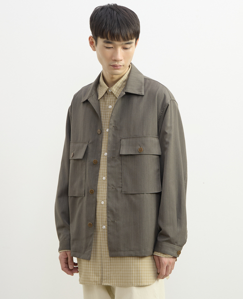 【1978 MEN'S MELROSE】ユーティリティシャツブルゾン 詳細画像 カーキ 6