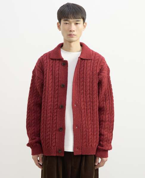 【1978 MEN'S MELROSE】ポロカラーカーディガン 詳細画像 レッド 2