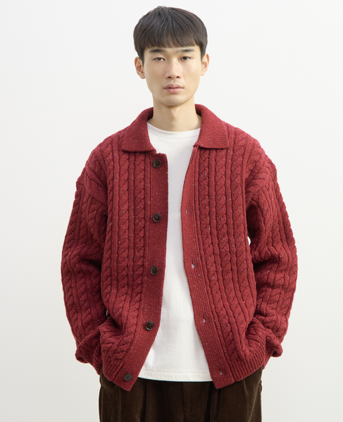 【1978 MEN'S MELROSE】ポロカラーカーディガン 詳細画像 レッド 3
