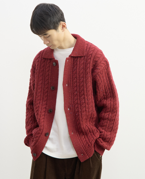 【1978 MEN'S MELROSE】ポロカラーカーディガン 詳細画像 レッド 4