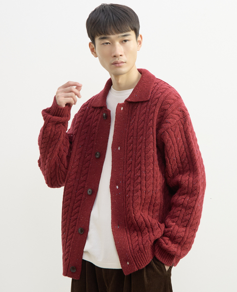 【1978 MEN'S MELROSE】ポロカラーカーディガン 詳細画像 レッド 5