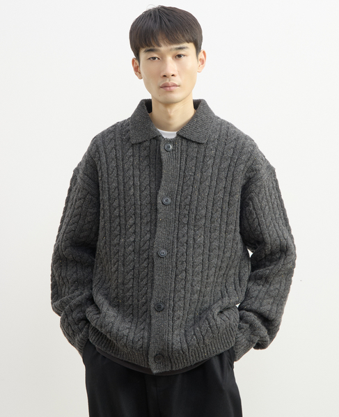 【1978 MEN'S MELROSE】ポロカラーカーディガン 詳細画像 チャコールグレー 10
