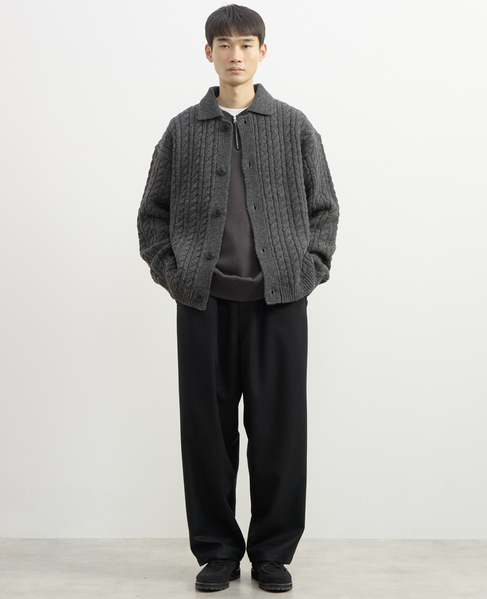 【1978 MEN'S MELROSE】ポロカラーカーディガン 詳細画像 チャコールグレー 14