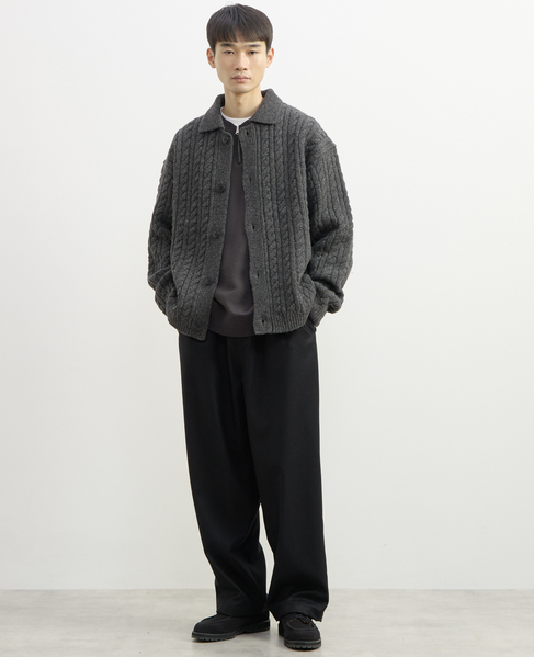 【1978 MEN'S MELROSE】ポロカラーカーディガン 詳細画像 チャコールグレー 15