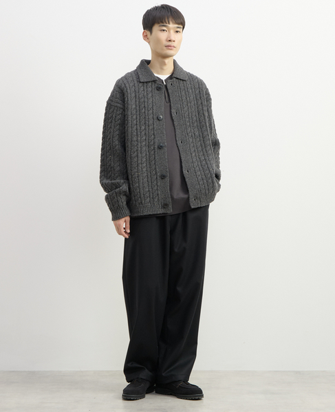 【1978 MEN'S MELROSE】ポロカラーカーディガン 詳細画像 チャコールグレー 16