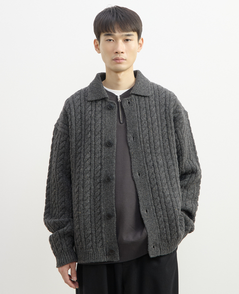 【1978 MEN'S MELROSE】ポロカラーカーディガン 詳細画像 チャコールグレー 9