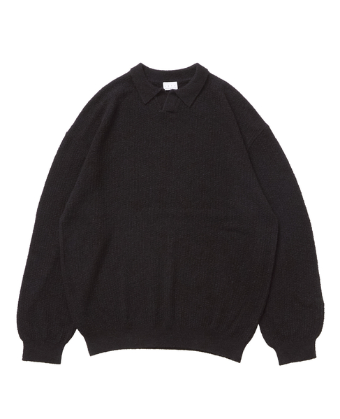 【1978 MEN'S MELROSE】スキッパーポロシャツ 詳細画像 ブラック 1