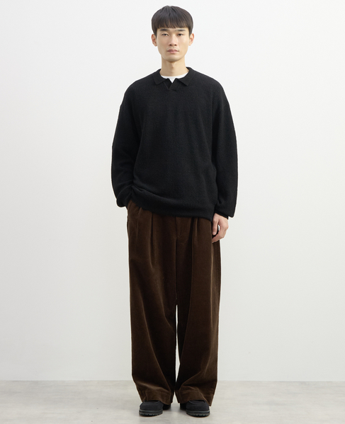 【1978 MEN'S MELROSE】スキッパーポロシャツ 詳細画像 ブラック 12