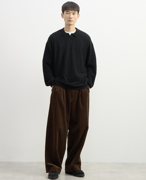 【1978 MEN'S MELROSE】スキッパーポロシャツ 詳細画像 ブラック 13