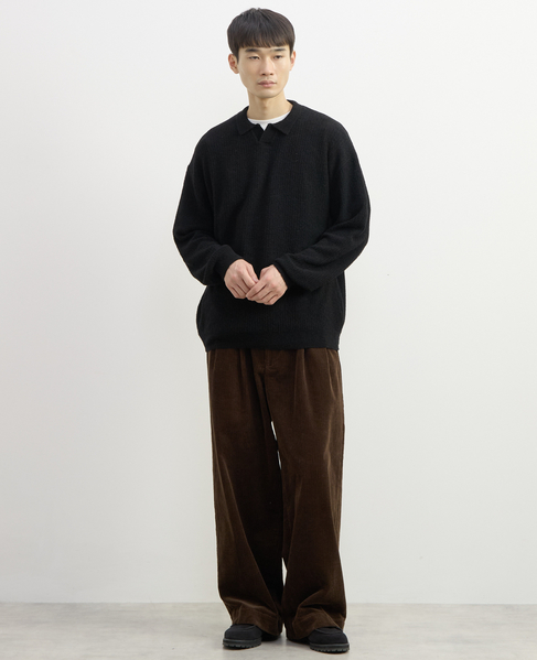 【1978 MEN'S MELROSE】スキッパーポロシャツ 詳細画像 ブラック 14