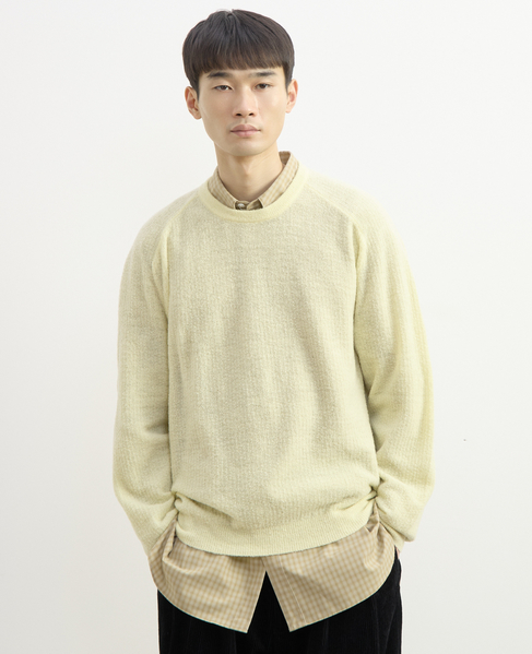 【1978 MEN'S MELROSE】ループヤーンサドルショルダーニット 詳細画像 イエロー 10