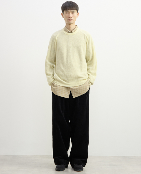 【1978 MEN'S MELROSE】ループヤーンサドルショルダーニット 詳細画像 イエロー 12