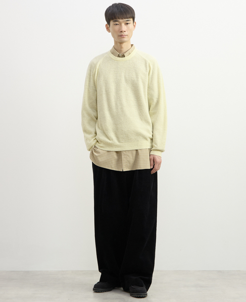 【1978 MEN'S MELROSE】ループヤーンサドルショルダーニット 詳細画像 イエロー 13