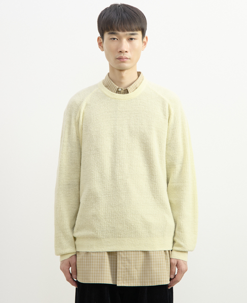 【1978 MEN'S MELROSE】ループヤーンサドルショルダーニット 詳細画像 イエロー 4