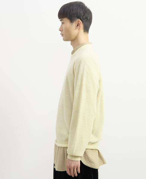【1978 MEN'S MELROSE】ループヤーンサドルショルダーニット 詳細画像 イエロー 5