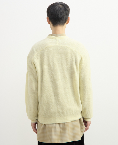 【1978 MEN'S MELROSE】ループヤーンサドルショルダーニット 詳細画像 イエロー 6
