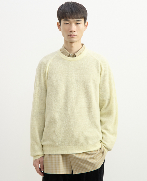 【1978 MEN'S MELROSE】ループヤーンサドルショルダーニット 詳細画像 イエロー 8