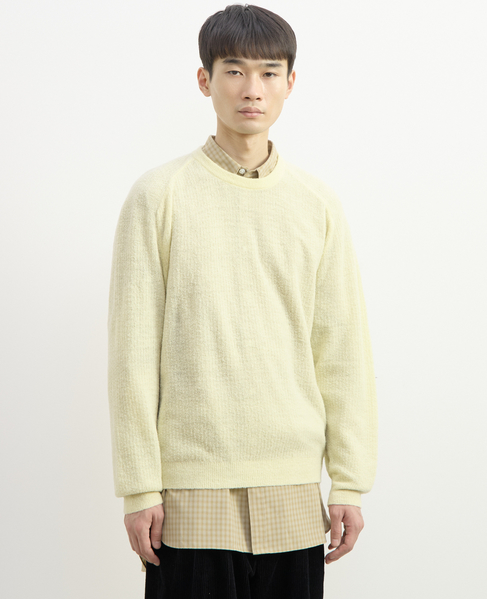 【1978 MEN'S MELROSE】ループヤーンサドルショルダーニット 詳細画像 イエロー 9