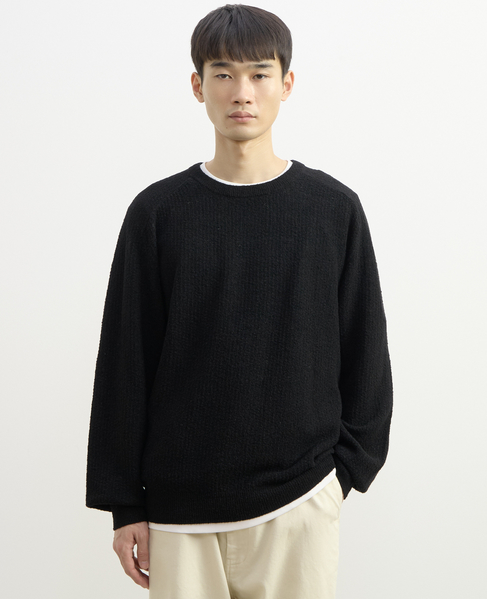 【1978 MEN'S MELROSE】ループヤーンサドルショルダーニット 詳細画像 ブラック 6