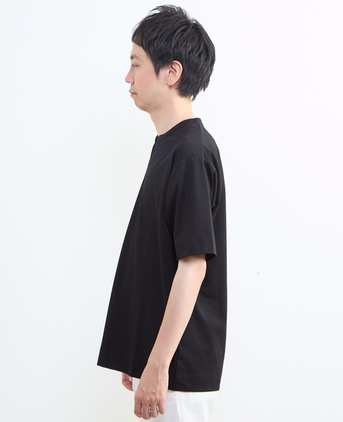 冷感プレーティング天竺キーネックTシャツ 詳細画像 ブラック 10