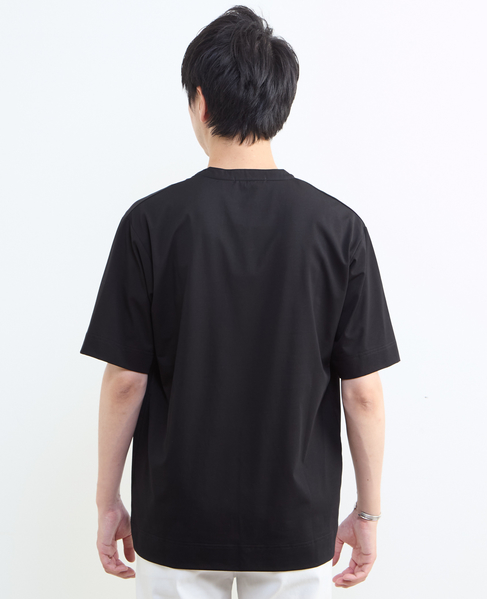 冷感プレーティング天竺キーネックTシャツ 詳細画像 ブラック 11
