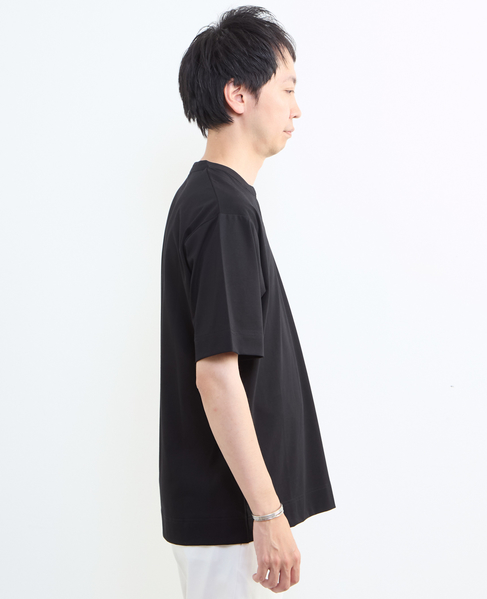 冷感プレーティング天竺キーネックTシャツ 詳細画像 ブラック 12