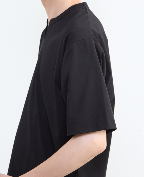 冷感プレーティング天竺キーネックTシャツ 詳細画像 ブラック 14