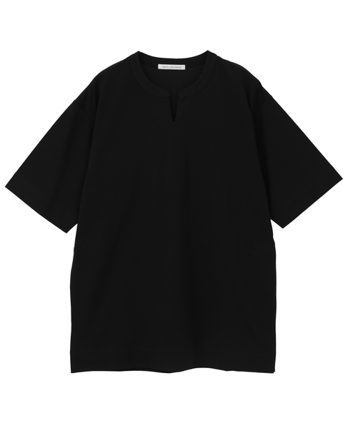 冷感プレーティング天竺キーネックTシャツ 詳細画像 ブラック 2
