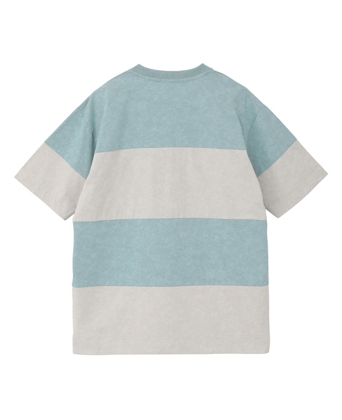 ムラプリントブロッキングボーダーTシャツ 詳細画像 ブルーグリーン 15
